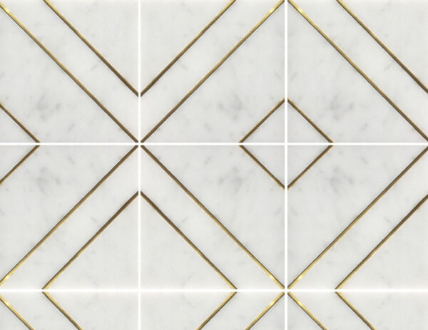 Designer Brass Marble Inlay Flooring