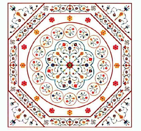 Marble Inlay Designing Flooring