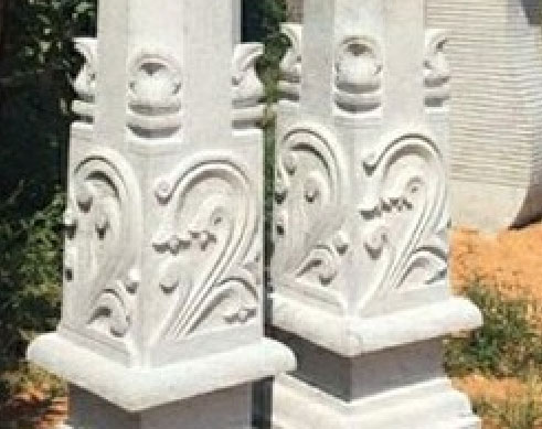White Portico Polished Stone Pillars India